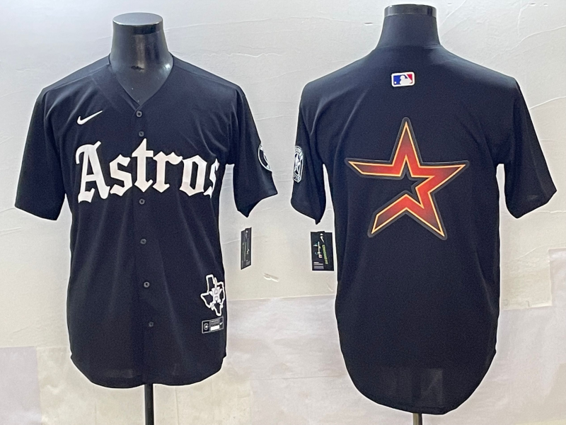 Men Houston Astros blank black MLB Nike 2025 jersey style  19->houston astros->MLB Jersey